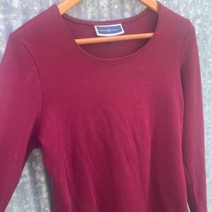 Karen Scott Burgundy Top